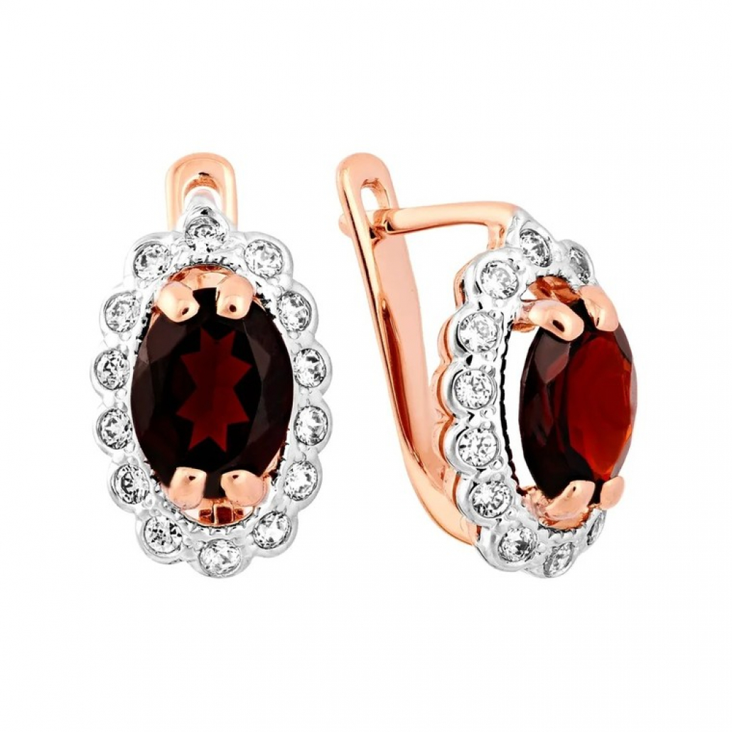 

Серьги из красного золота с гранатом Золото Дисконт 2608219034пд, 2608219034пд