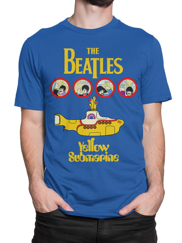 

Футболка мужская Dream Shirts The Beatles - Yellow Submarine синяя S, The Beatles - Yellow Submarine