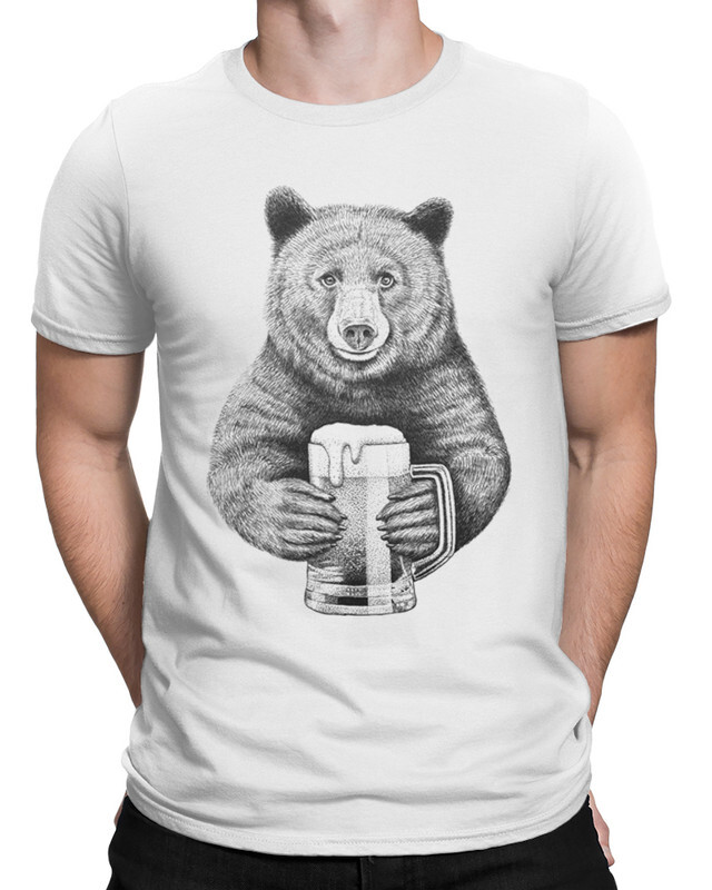 

Футболка мужская Dream Shirts Bear-Beer белая 2XL, Белый, Bear-Beer