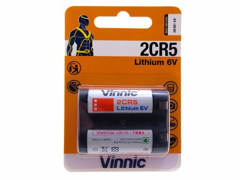 Батарейка литиевая Sino Power Vinnic 200.01330 2CR5, DL245 Lithium (6V) батарейка gopower 2cr5 lithium 6v 1 шт