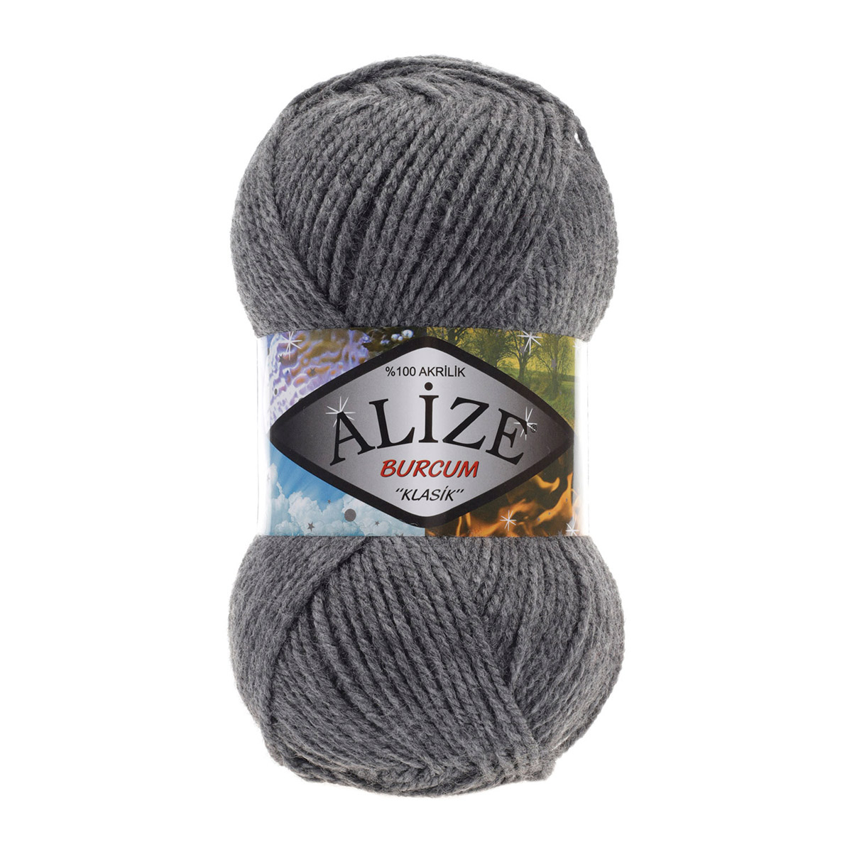 

Пряжа Alize 7731303_00017 BURCUM KLASIK 196 темно-серый меланж, BURCUM KLASIK