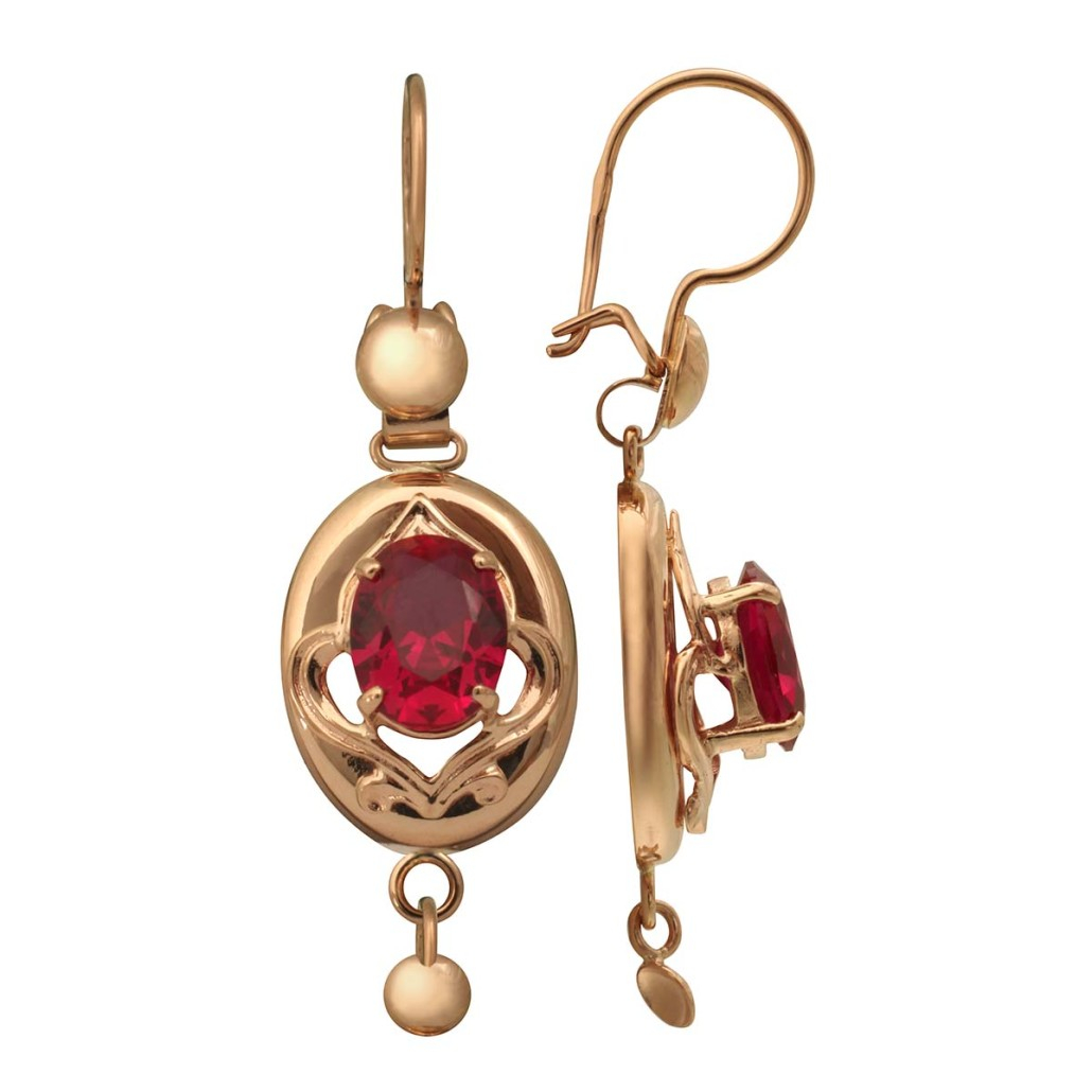 

Серьги из красного золота с корундом Золото Дисконт 00-109ф, 00-109ф