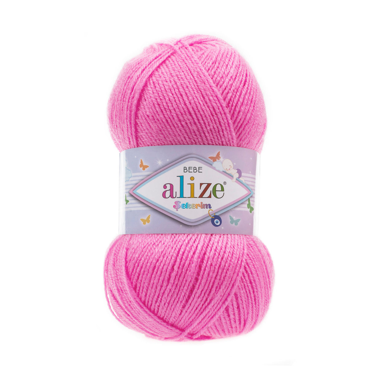 

Пряжа ALIZE SEKERIM BEBE 100гр. 320м (100% акрил) (157 ярко розовый)
