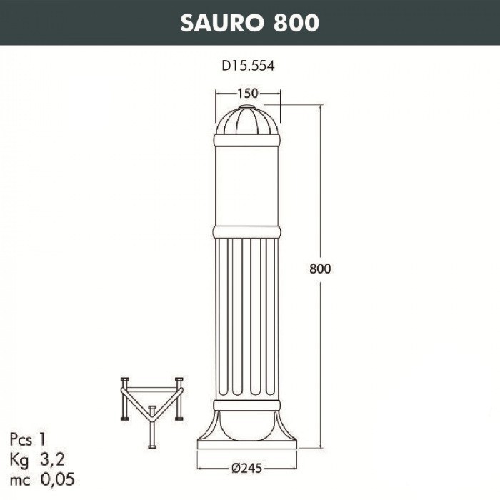 

Садовый светильник Fumagalli Sauro D15.554.000.vxf1r.fra 1 шт., Sauro