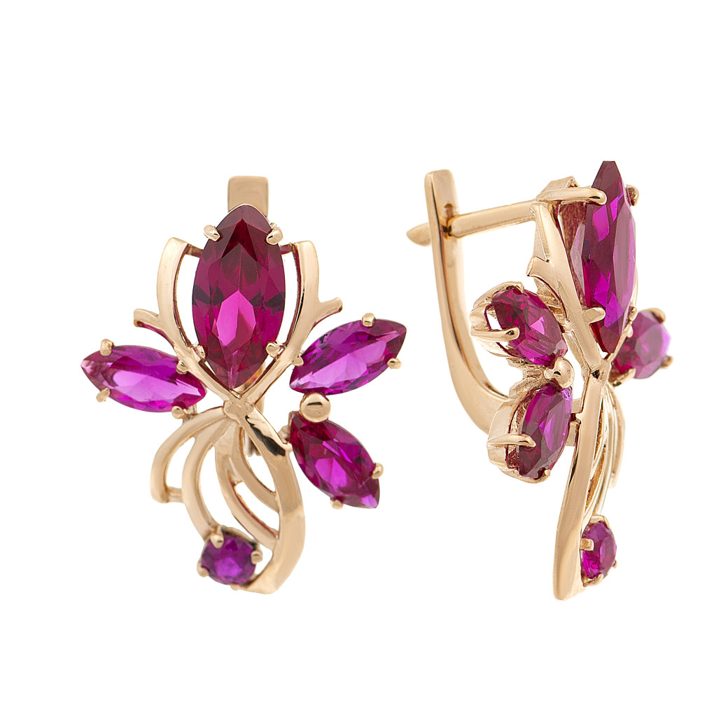 

Серьги из красного золота с корундом Золото Дисконт 114071 кор, 114071 кор