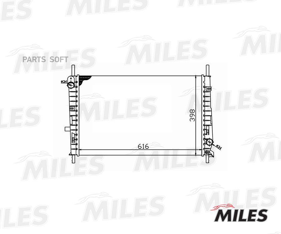 

Радиатор, Охлаждение Двигателя Miles арт. ACRM045