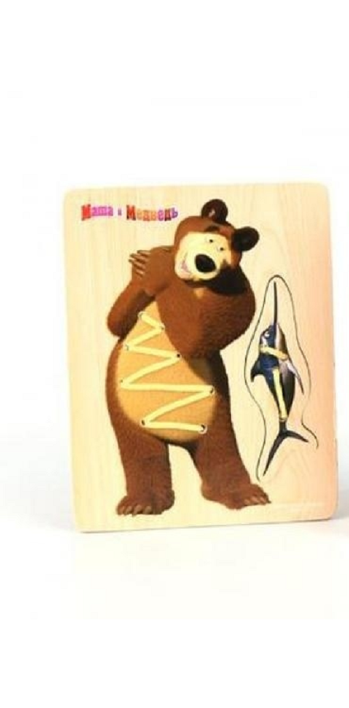 Игрушка Логика Маша и Медведь, шнуровка Мишка развивающая игрушка на кольце sebra медведь milo коричневая