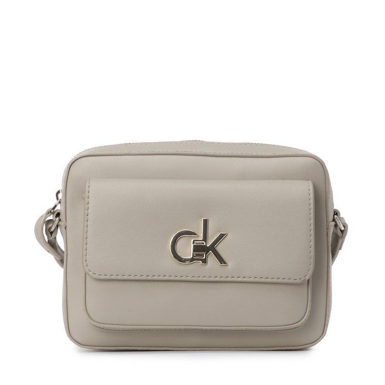 фото Сумка кросс-боди женская calvin klein k60k608414 бежево-серая