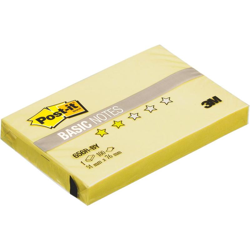 Стикеры Post-it Basic 51x76 мм пастельные желтые (1 блок, 100 листов) 7100020769 345935