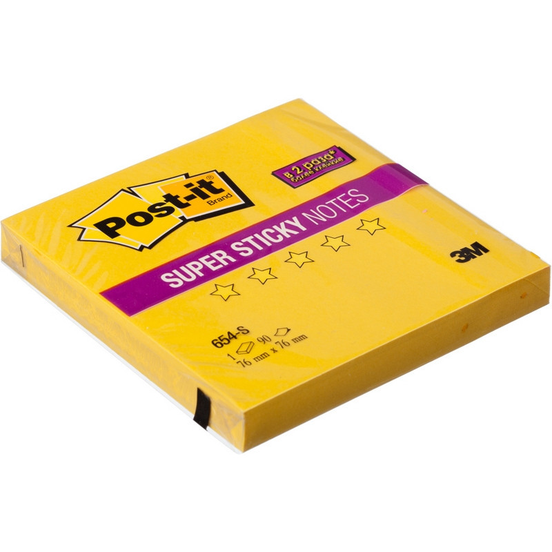 

Стикеры Post-it 76x76 мм неоновые желтые (1 блок, 90 л) Post-it Super Sticky 7100062368 55