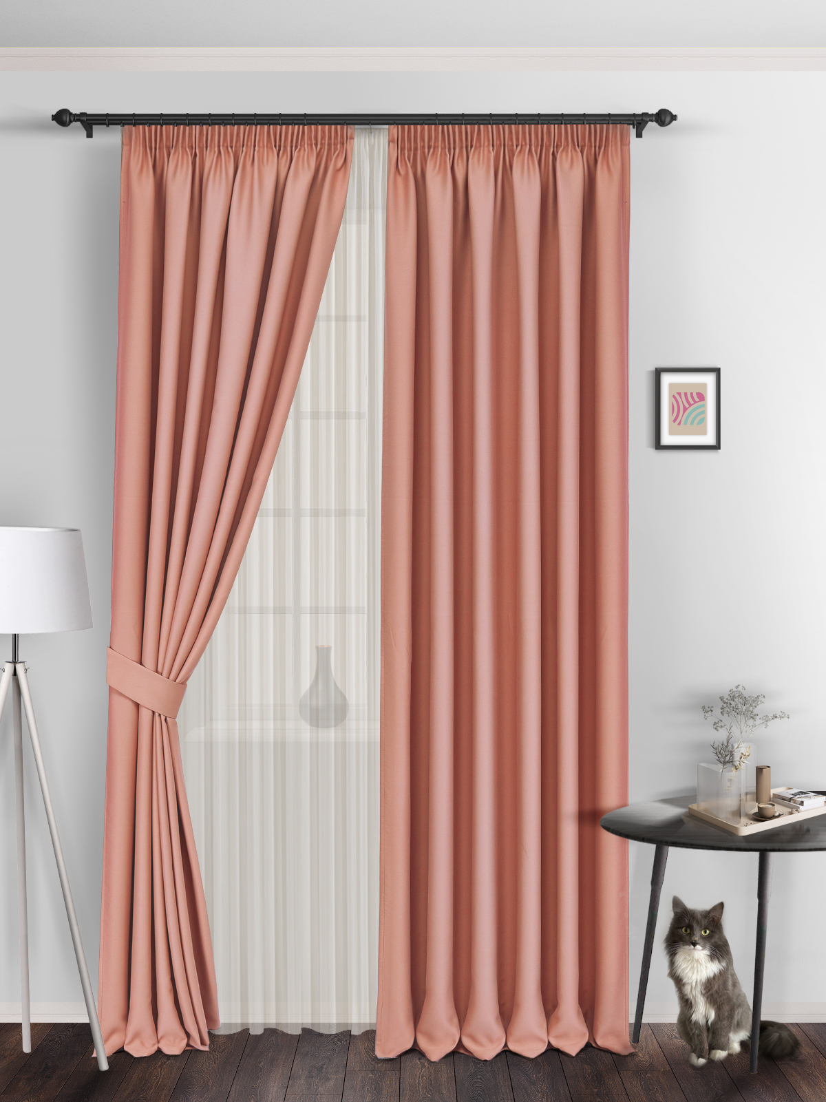 

Шторы блэкаут ВсеТканиТут bacio blackout 250х240 2 шт, k_BacioO20, bacio blackout