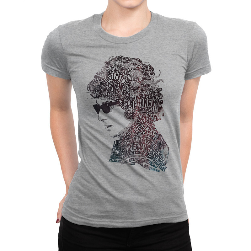 

Футболка женская Dream Shirts Боб Дилан 945586111 серая XL, Боб Дилан 945586111