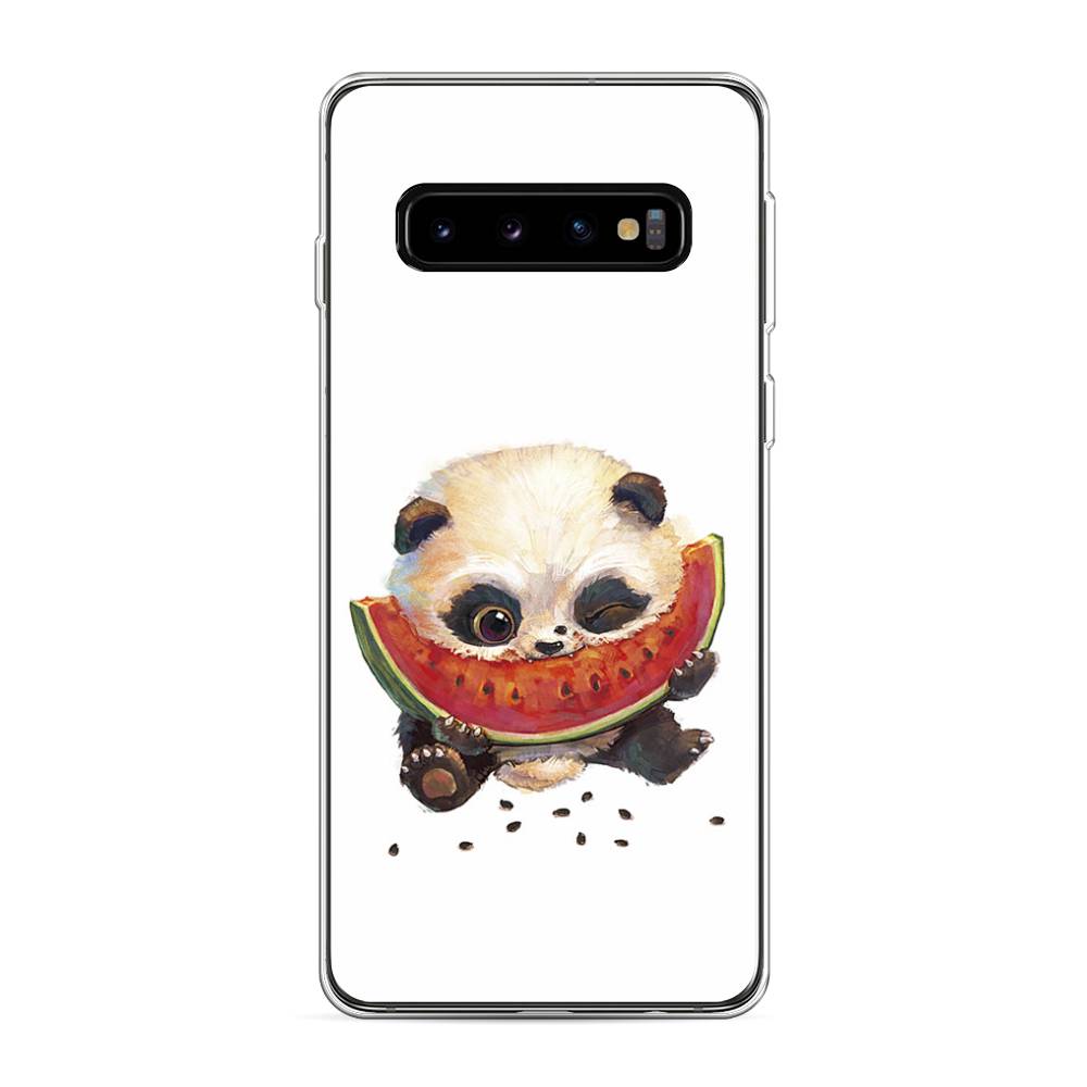 

Чехол Awog на Samsung Galaxy S10 "Малыш панды с арбузом", Разноцветный, 27050-1