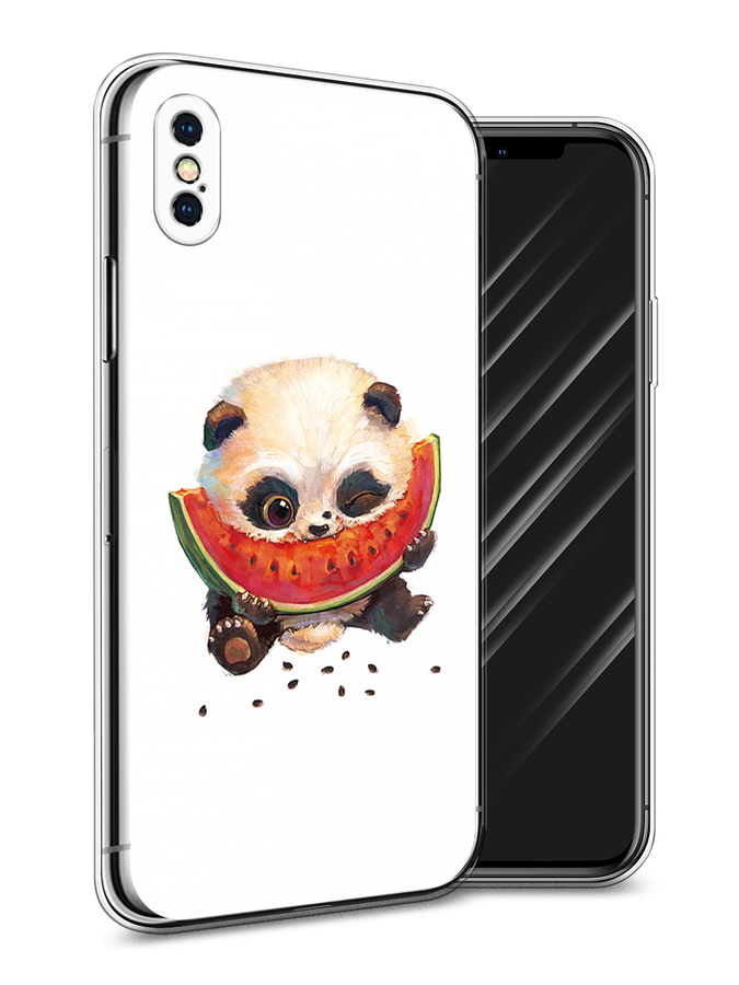 

Чехол Awog на Apple iPhone XS Max (10S Max)/Айфон XS Max (10S Max) "Малыш панды с арбузом", Разноцветный, 11950-1
