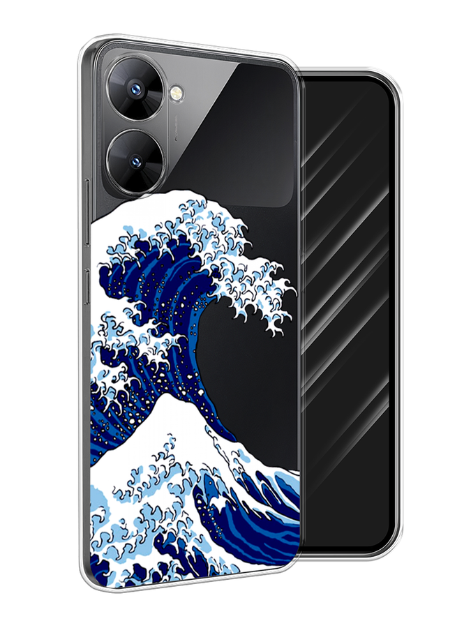 

Чехол Awog на Realme V30 5G/V30T 5G "Волна в Канагаве", Синий;белый, 2513450-4