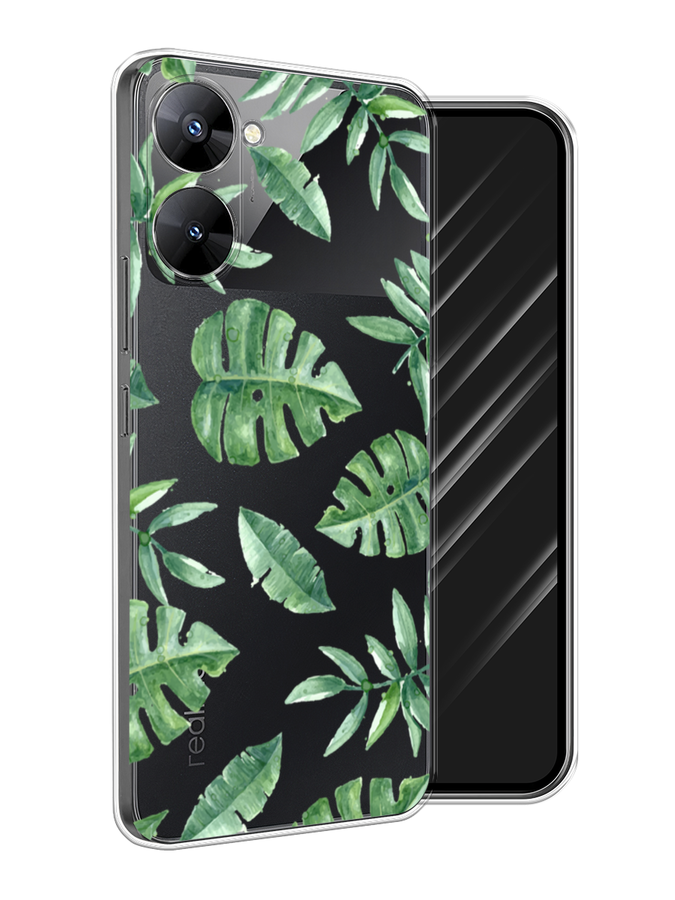 

Чехол Awog на Realme V30 5G/V30T 5G "Нарисованные пальмовые листья", Зеленый, 2513450-4