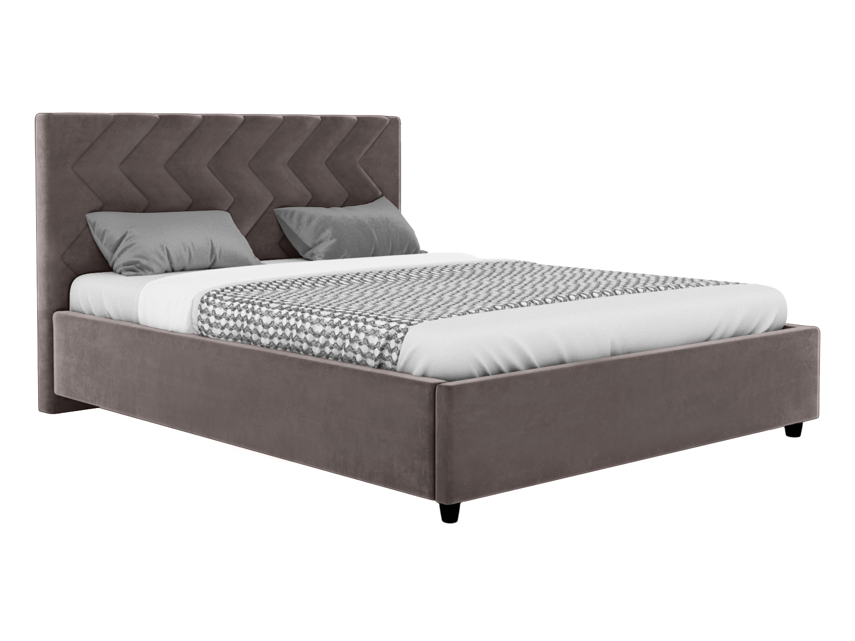 фото Двуспальная кровать первый мебельный диана пм серый, велюр, 160х200 см