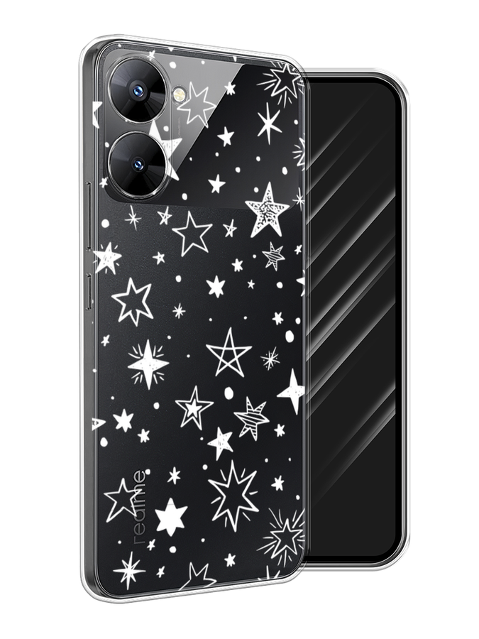 

Чехол Awog на Realme V30 5G/V30T 5G "Звездочки графика белая", Прозрачный;белый, 2513450-7