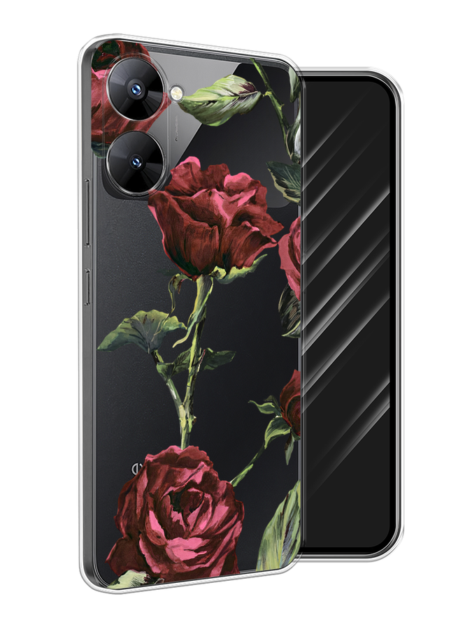 

Чехол Awog на Realme V30 5G/V30T 5G "Бордовые розы фон", Бордовый, 2513450-8