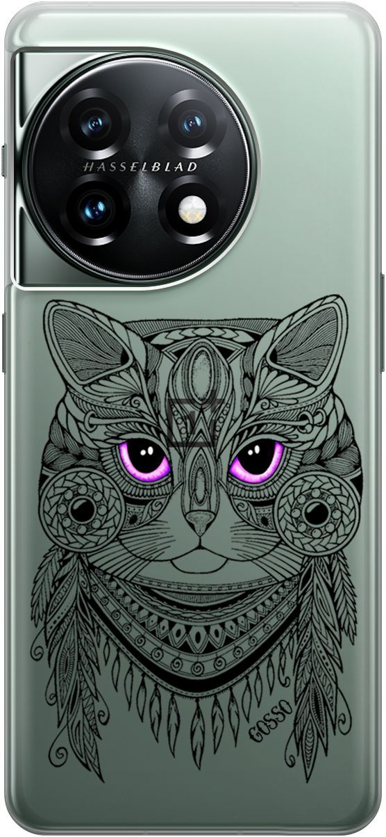 

Силиконовый чехол на OnePlus 11 с 3D принтом "Grand Cat" прозрачный, Прозрачный;фиолетовый, 159476