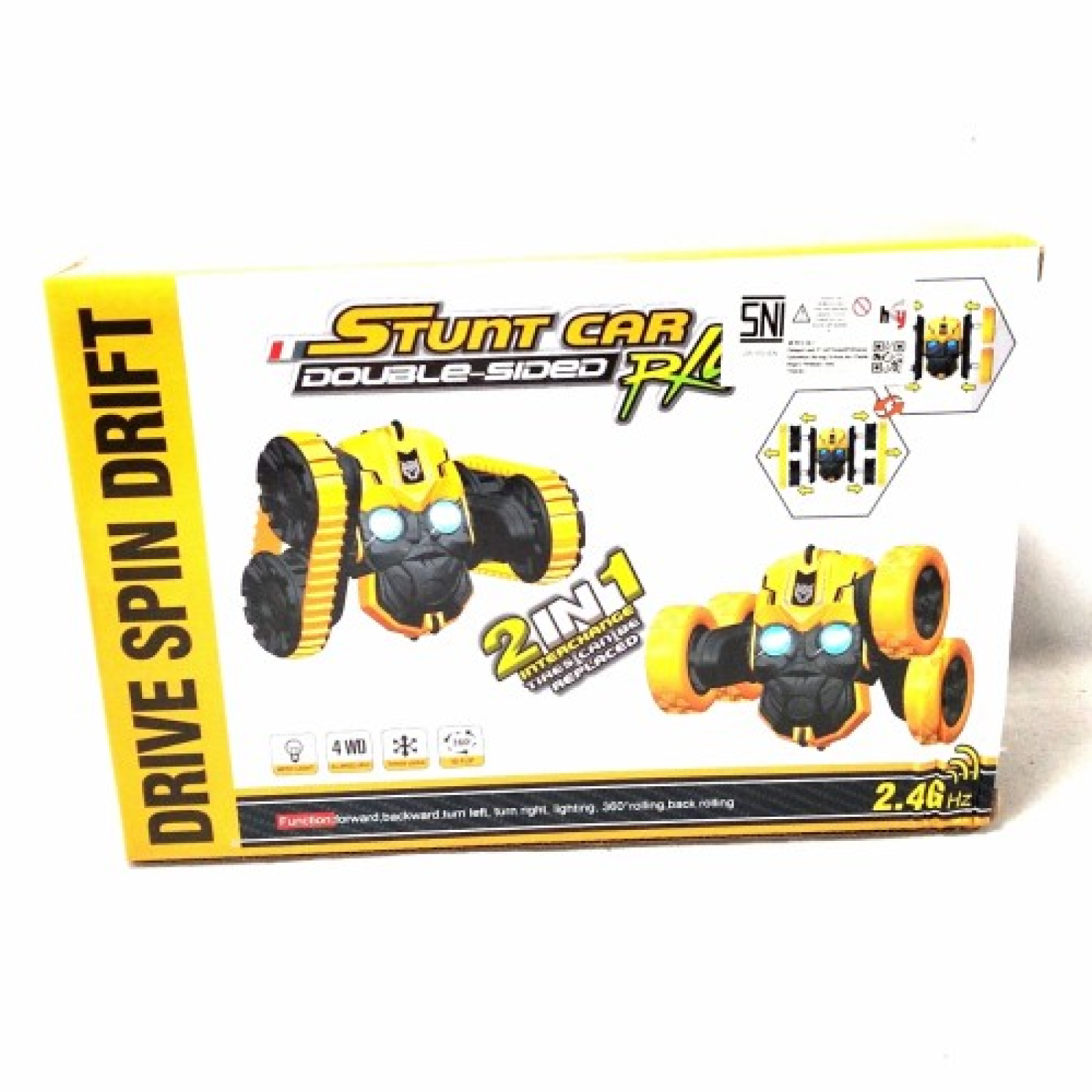 

Радиоуправляемая машинка Stunt Car 2in1 жёлтая, bam001, 94695111