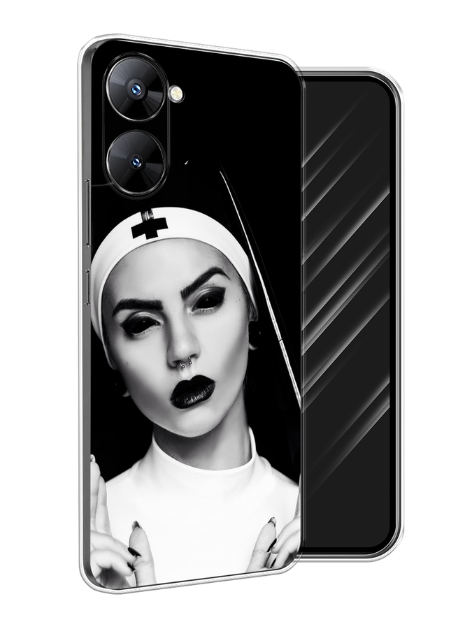 

Чехол Awog на Realme V30 5G/V30T 5G "Черная монашка", Серый;черный, 2513550-9