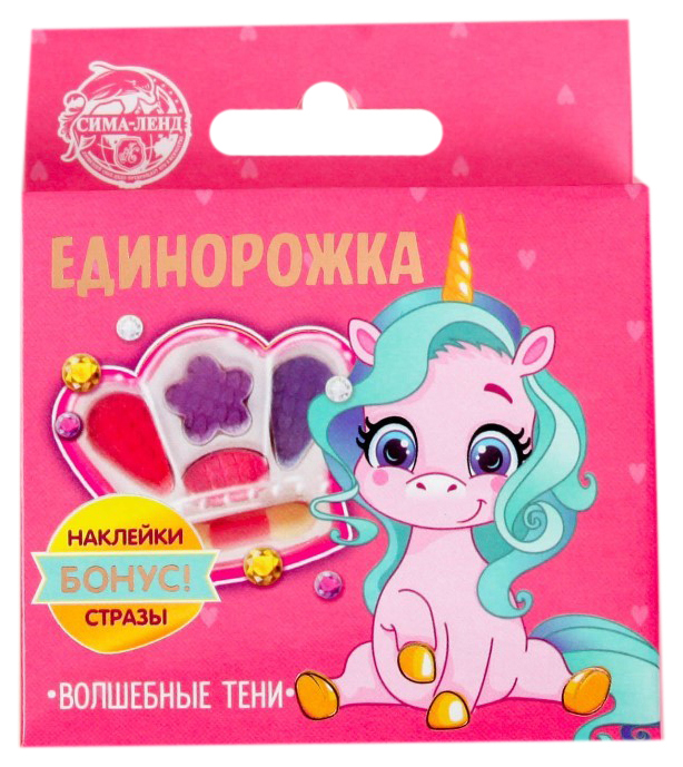 

Тени детские Выбражулька Единорожка + наклейки, стразы, Разноцветный, Детские тени для век
