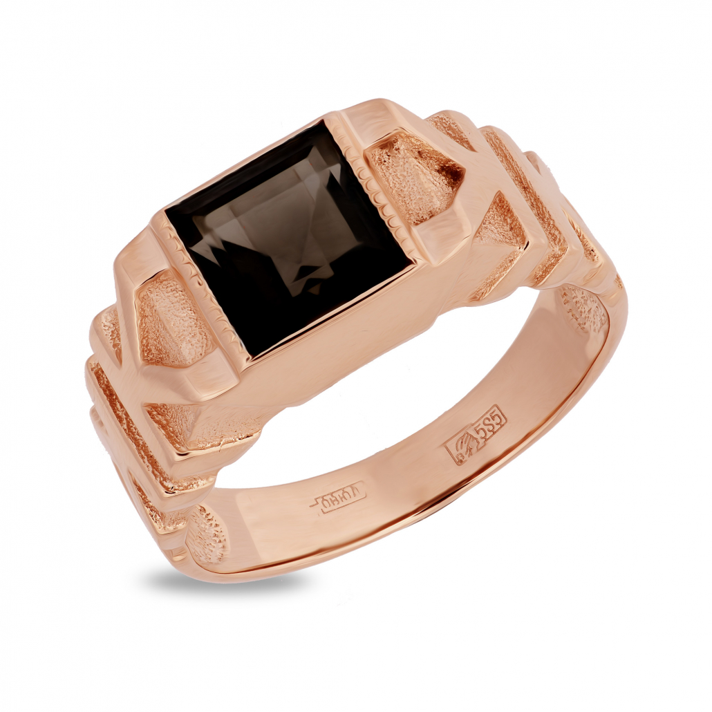 

Кольцо печатка из красного золота с раухтопазом р. 19.5 Золото Дисконт 0106219621пд, 0106219621пд