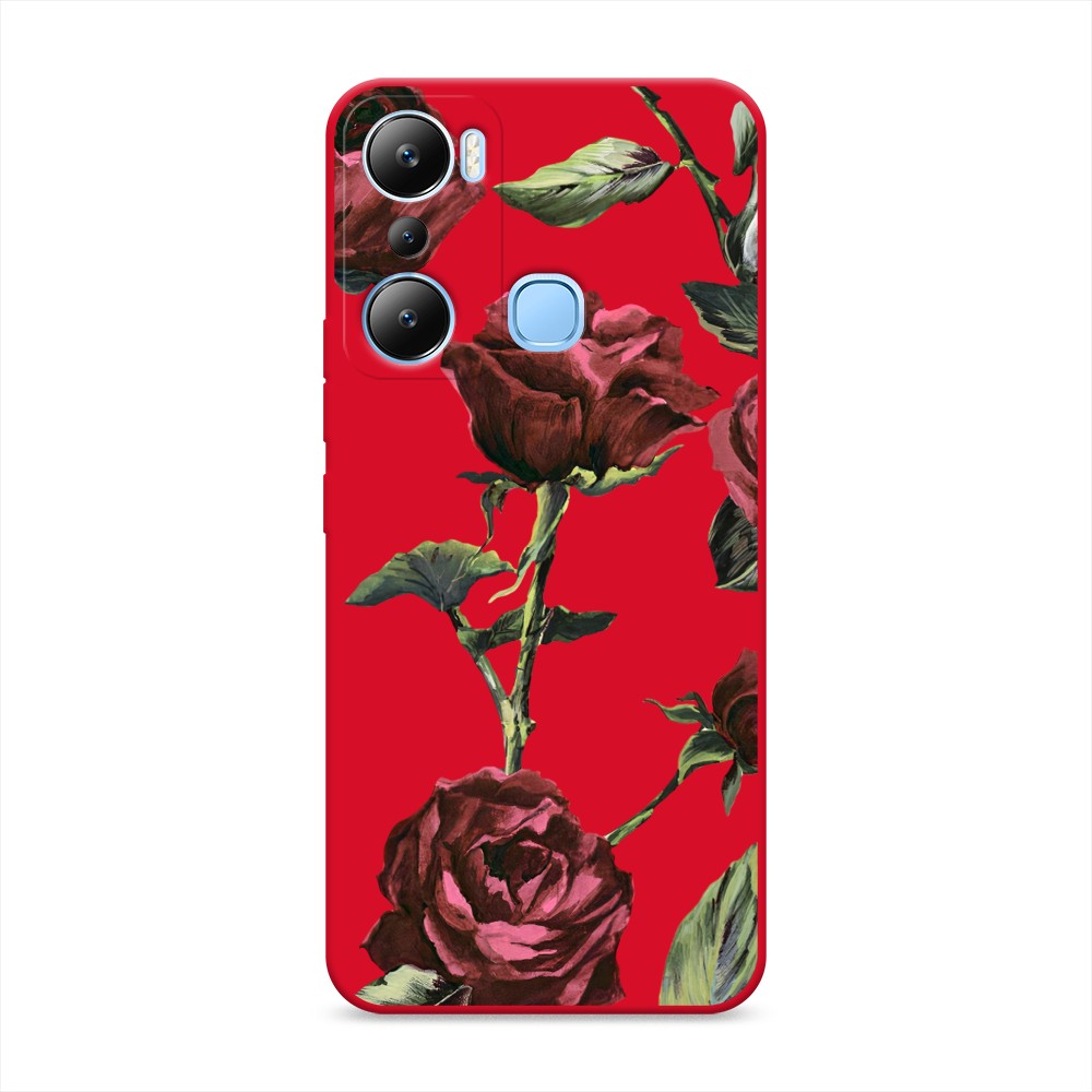 

Чехол Awog на Infinix Hot 20i "Бордовые розы фон", Бордовый, 3102953-1
