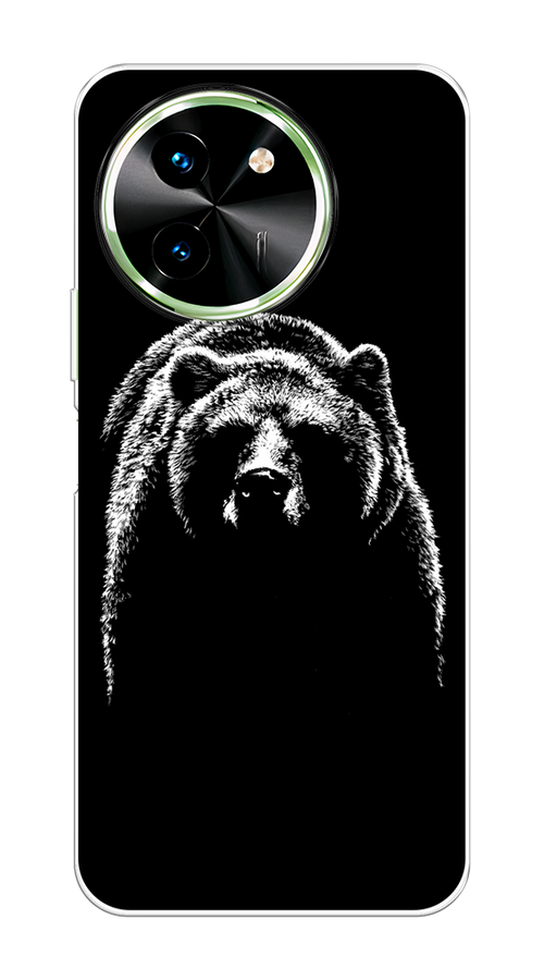 

Чехол на Vivo T3x/Y38 5G "Медведь в ночи", Белый;черный, 2610750-1