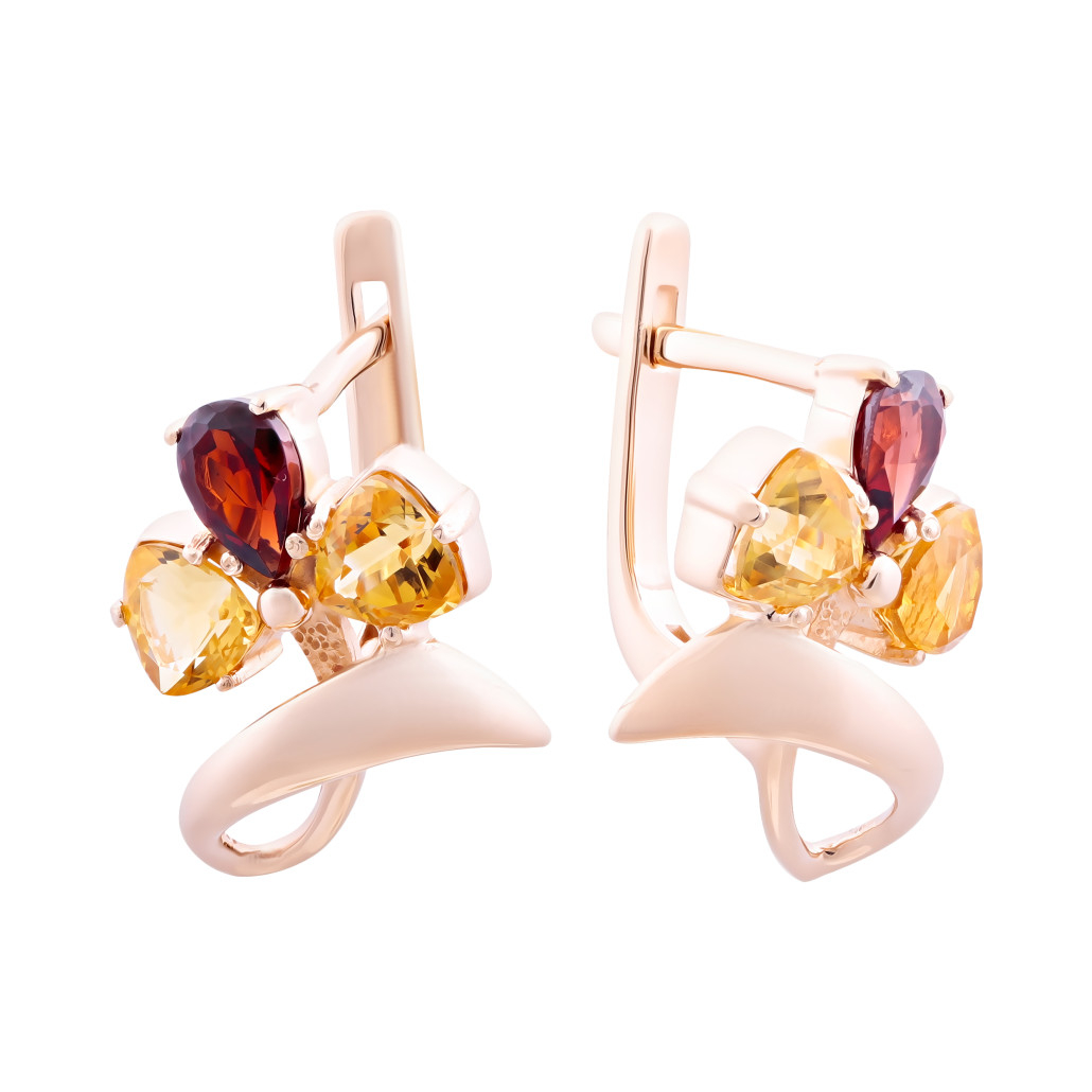 

Серьги из красного золота с гранатом Золото Дисконт 1910208071пд, 1910208071пд