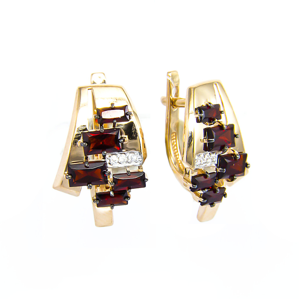 

Серьги из красного золота с гранатом Золото Дисконт С125-5616Гр, С125-5616Гр