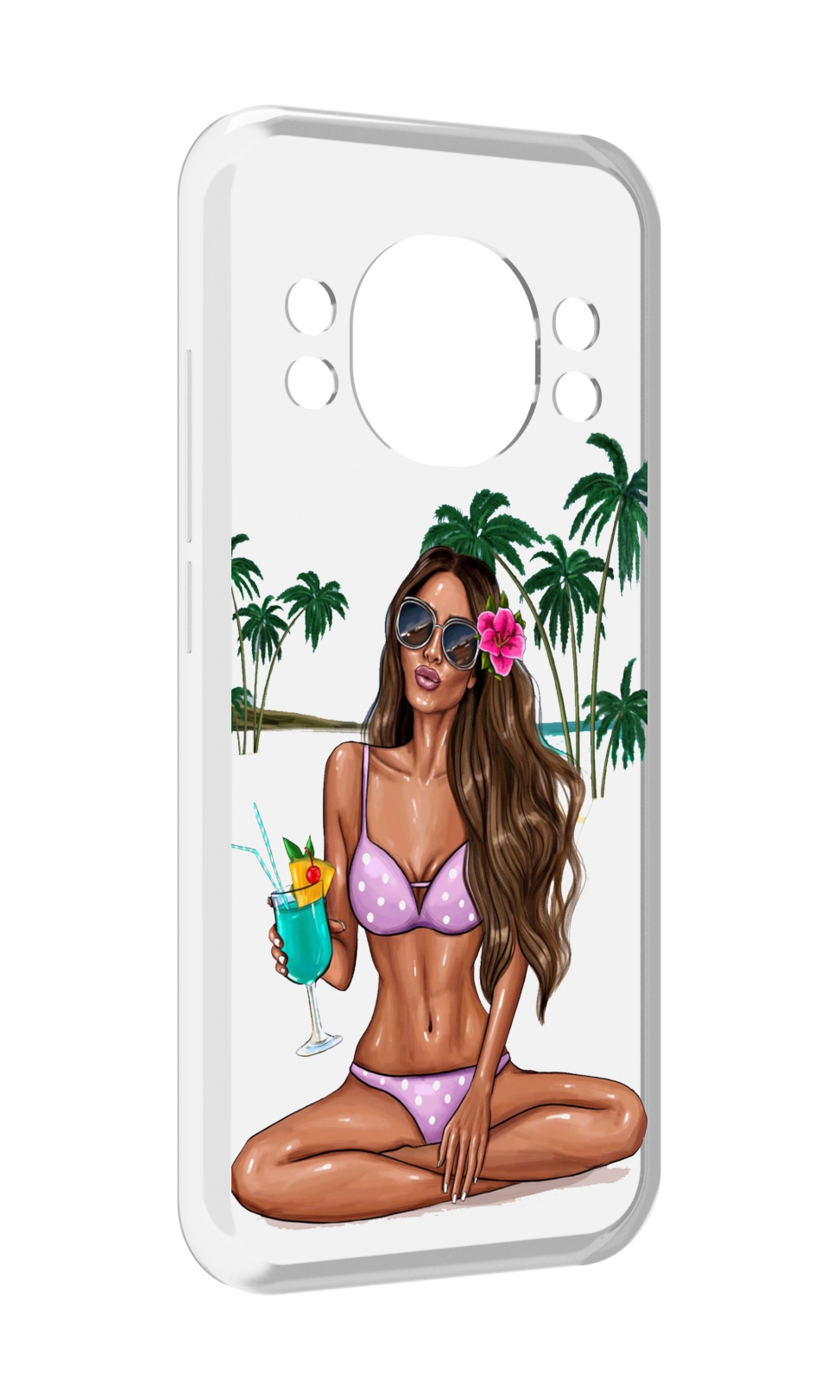 

Чехол MyPads Гавайская-девушка женский для Doogee S98 / S98 Pro, Прозрачный, Tocco