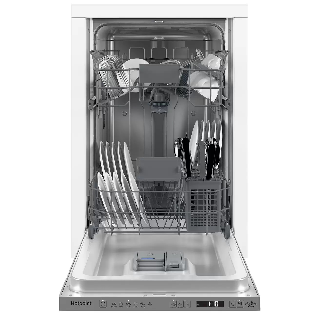 Встраиваемая посудомоечная машина HotPoint HIS 1D67 встраиваемая посудомоечная машина simfer dgb6602 вместимость 14 комплектов энергоэффективность а внутренняя подсветка