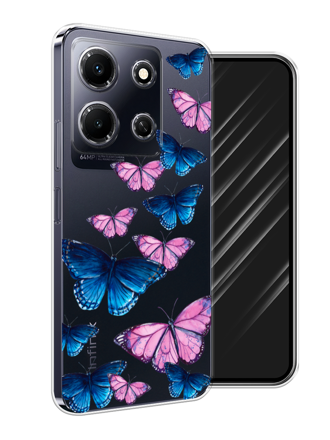 

Чехол Awog на Infinix Note 30i "Полет бабочек", Синий;черный;розовый, 3104350-2