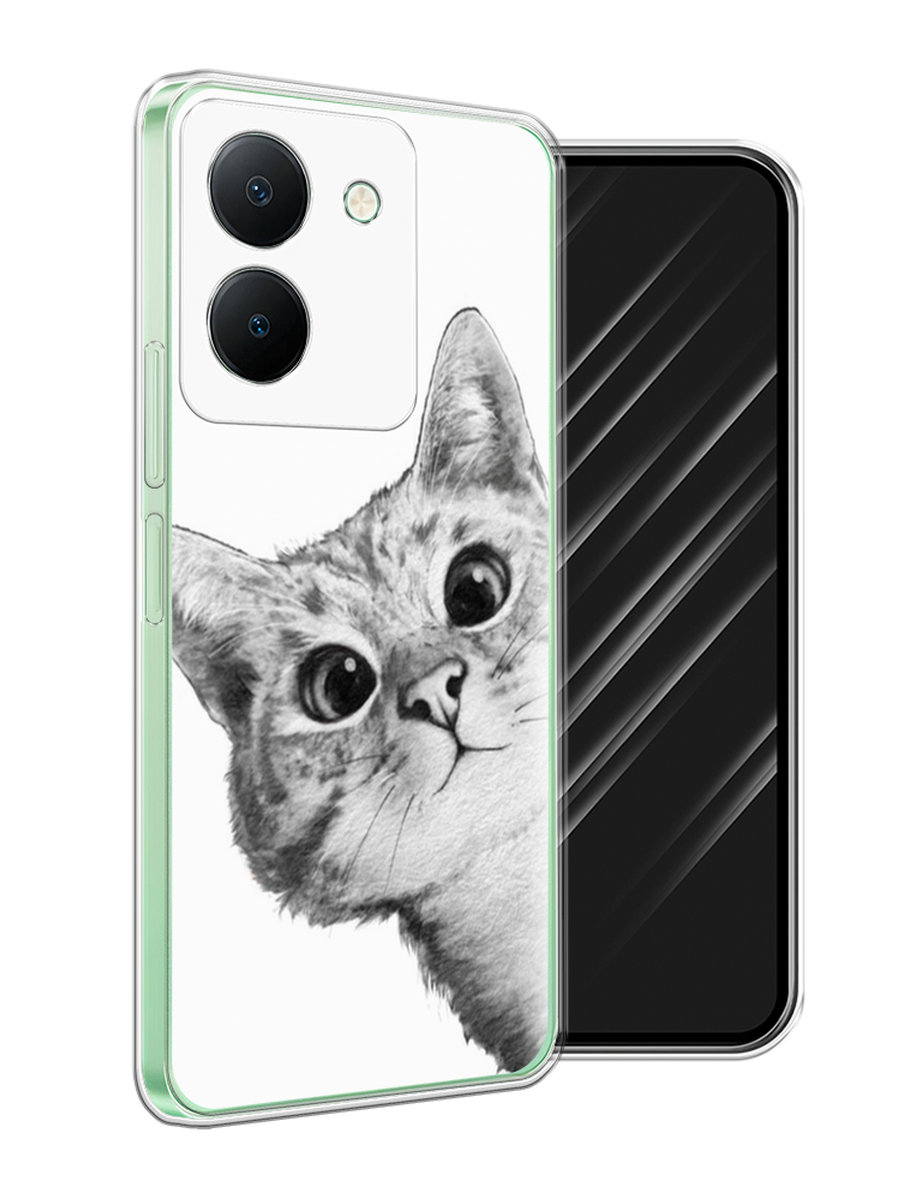 

Чехол Awog на Vivo Y27S "Кот рисунок черно-белый", Черный, 269750-1