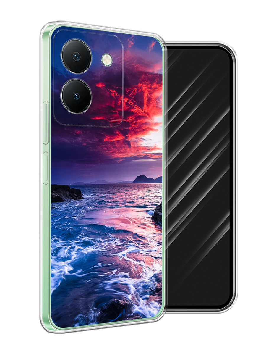 

Чехол Awog на Vivo Y27S "Волны 1", Розовый;синий, 269750-1