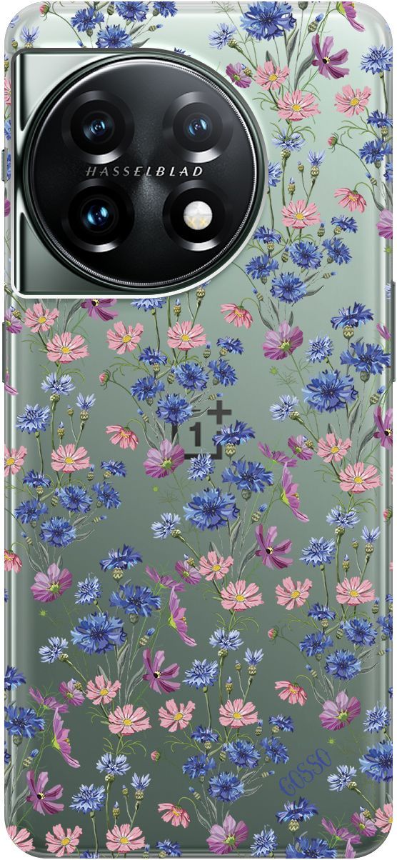 

Силиконовый чехол на OnePlus 11 с 3D принтом "Lovely Cornflowers" прозрачный, Прозрачный;голубой, 159476