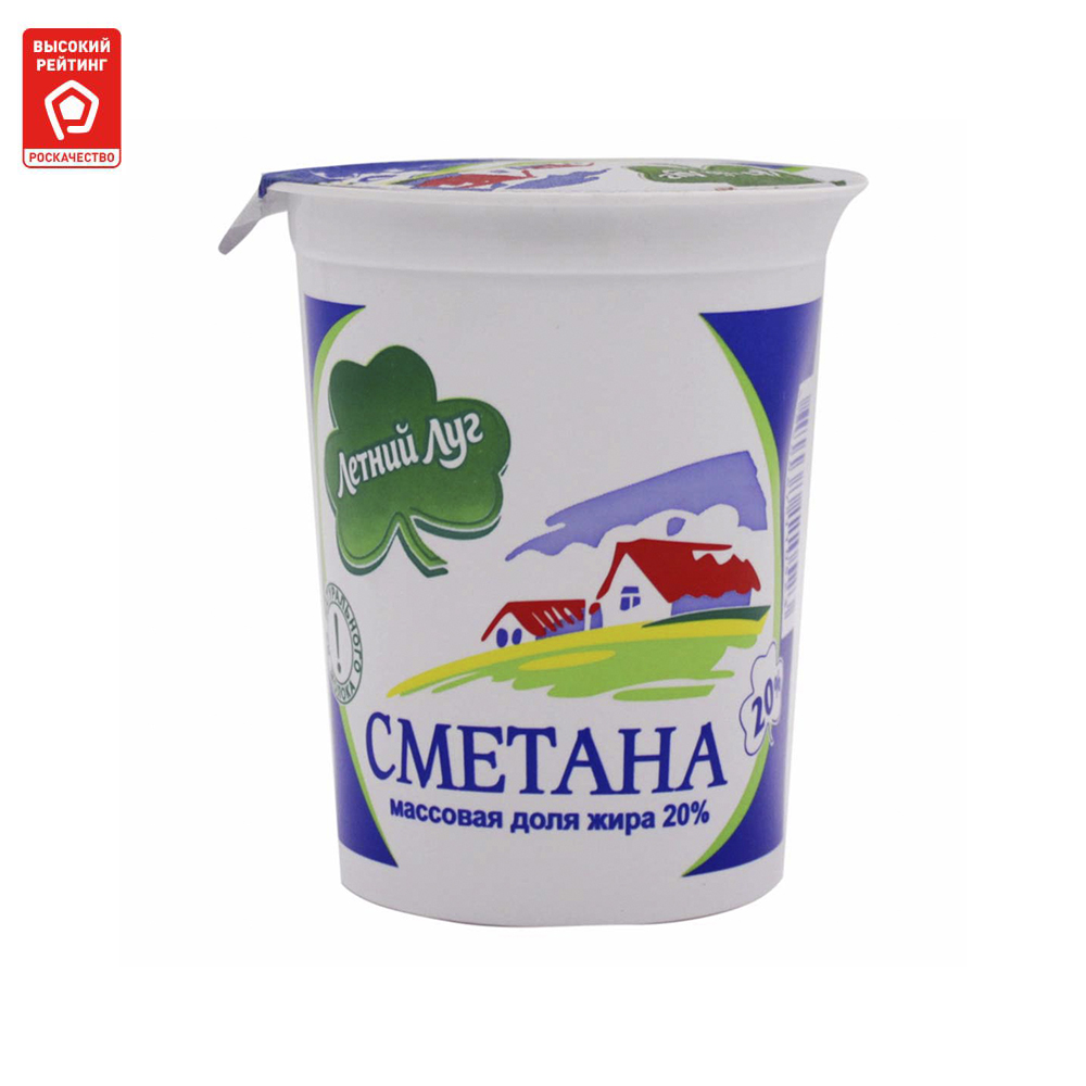 

Сметана Летний Луг 20% бзмж 400 мл