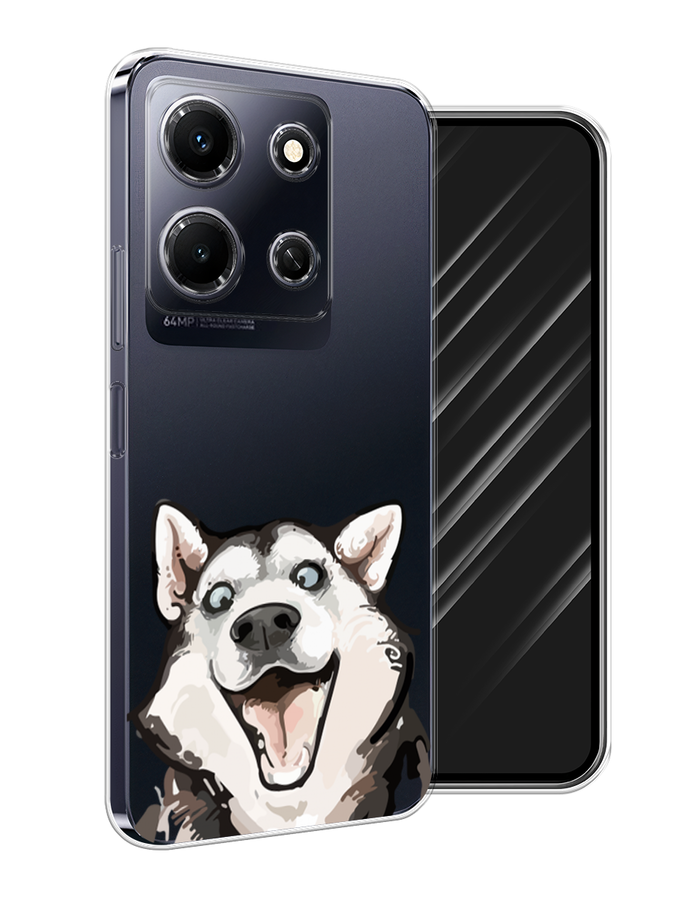 

Чехол Awog на Infinix Note 30i "Радостный хаски", Белый;голубой;черный, 3104350-1
