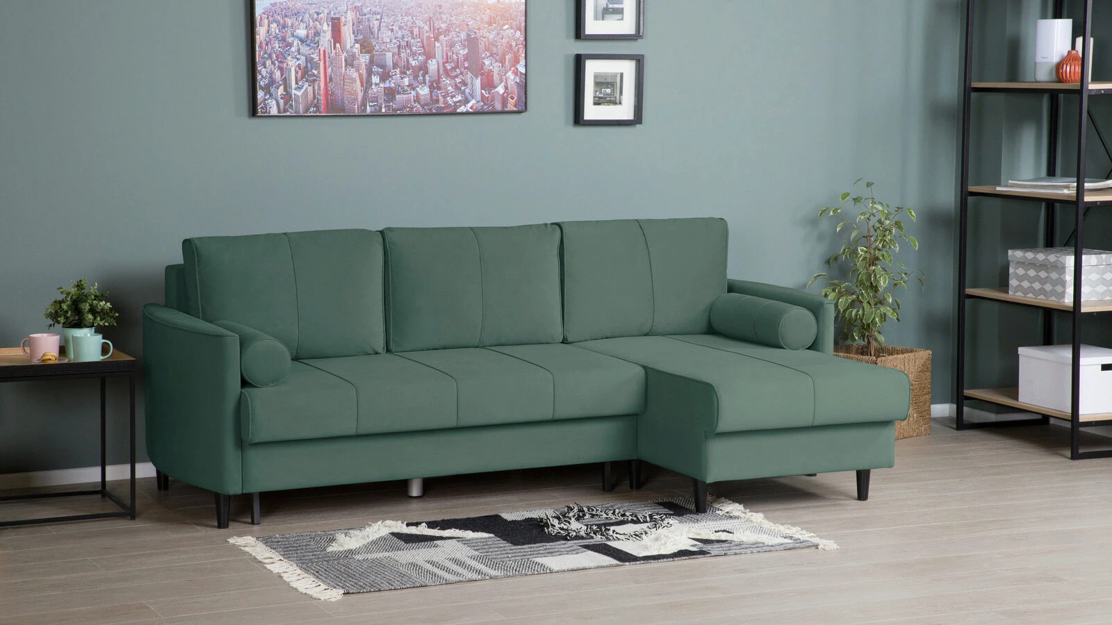 

Диван-кровать угловой Askona Квина sky velvet 43, Квина