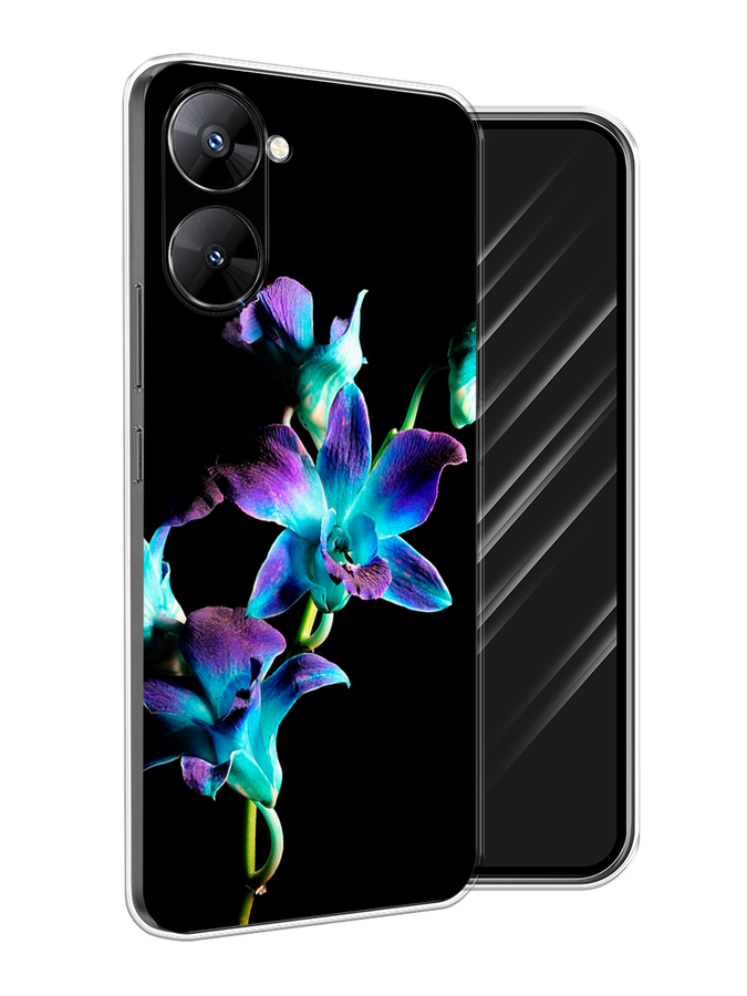 

Чехол Awog на Realme V30 5G/V30T 5G "Синий цветок на черном", Черный;голубой;синий, 2513550-8