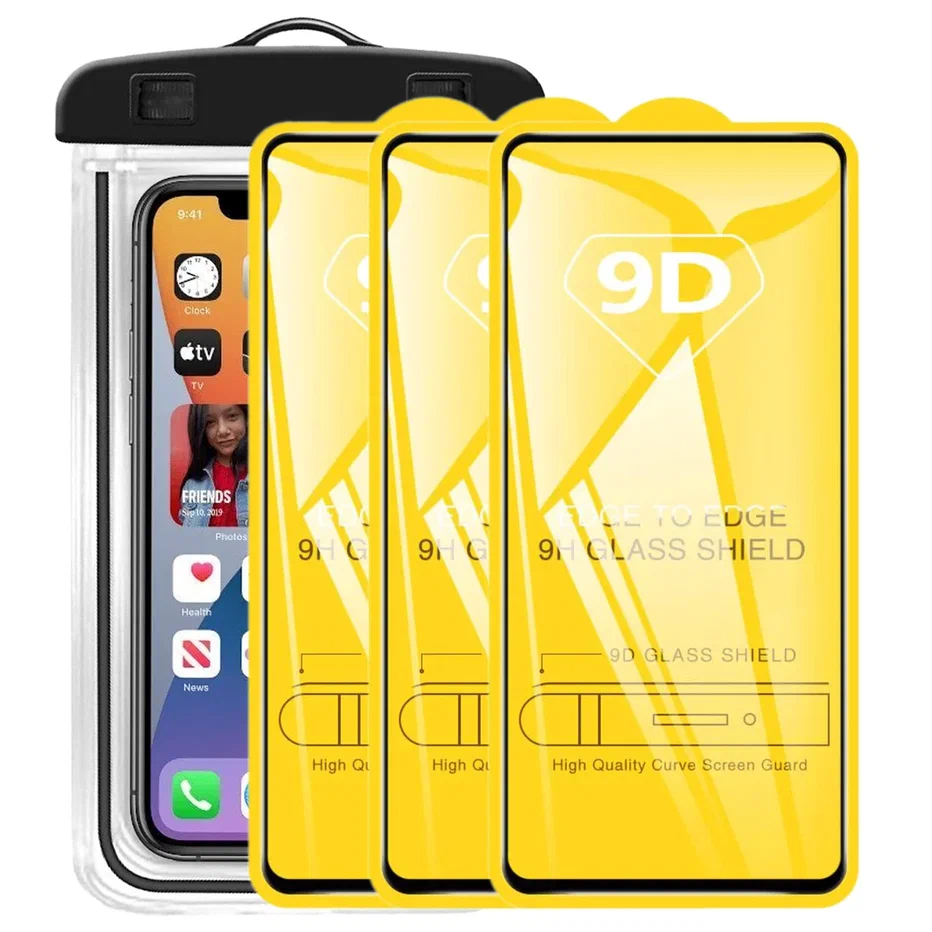 фото Защитное стекло qvatra для xiaomi redmi note 11 комплект 3 стекла, герметичный чехол