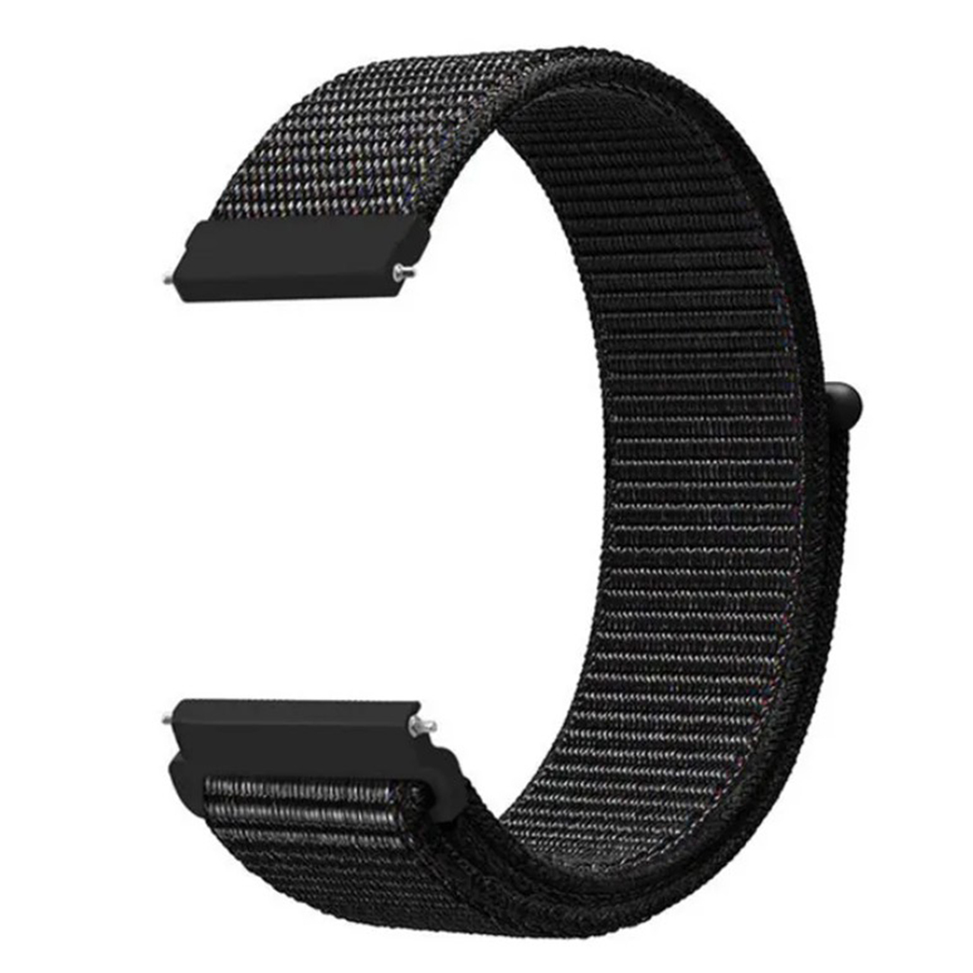 Универсальный нейлоновый Nylon ремешок 20 мм для часов Samsung/Xiaomi/Huawei/Garmin черный
