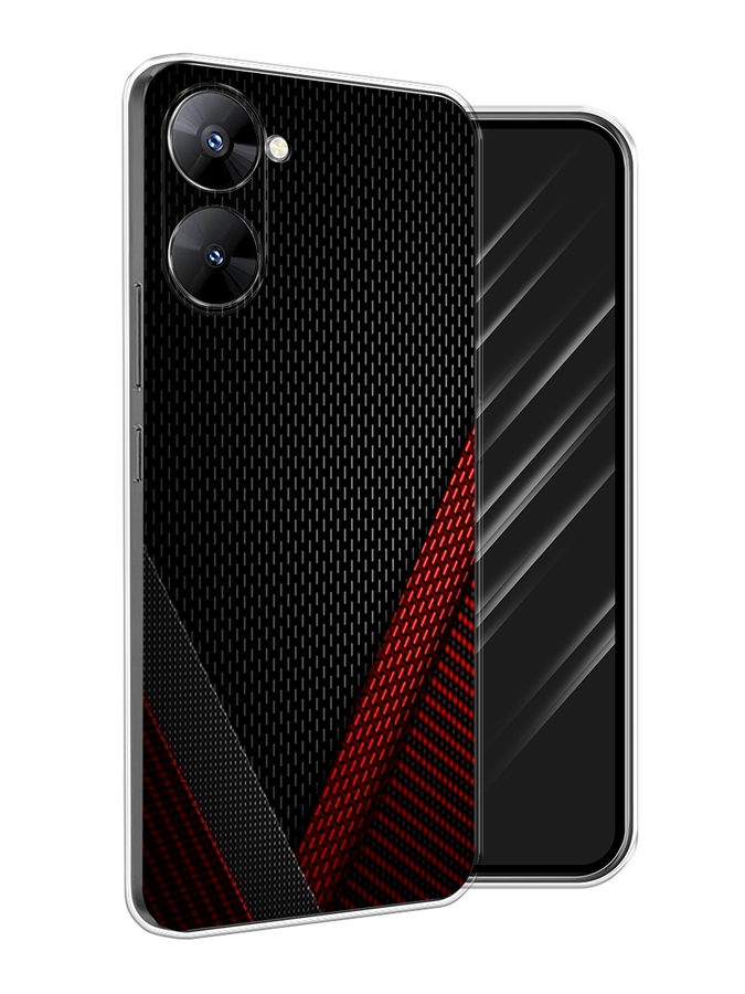 

Чехол Awog на Realme V30 5G/V30T 5G "Красный карбон", Черный;красный, 2513550-3