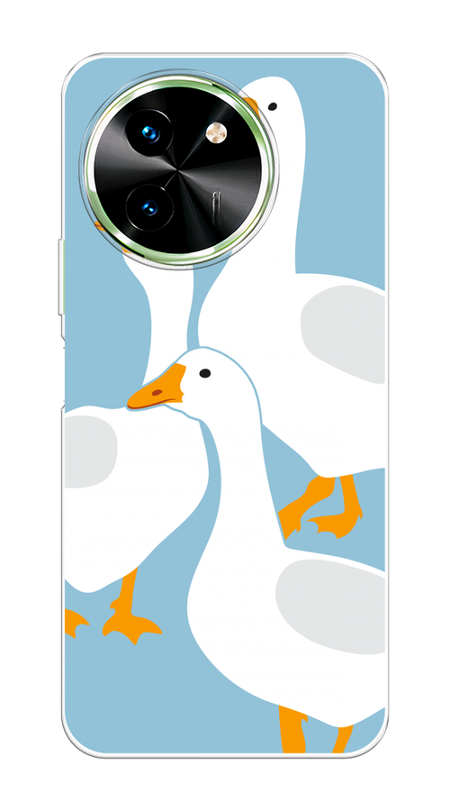 

Чехол на Vivo T3x/Y38 5G "Гусиное трио", Голубой;белый;серый;желтый, 2610750-1