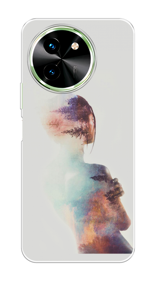 

Чехол на Vivo T3x/Y38 5G "Девушка-лес", Розовый;голубой;серый, 2610750-1
