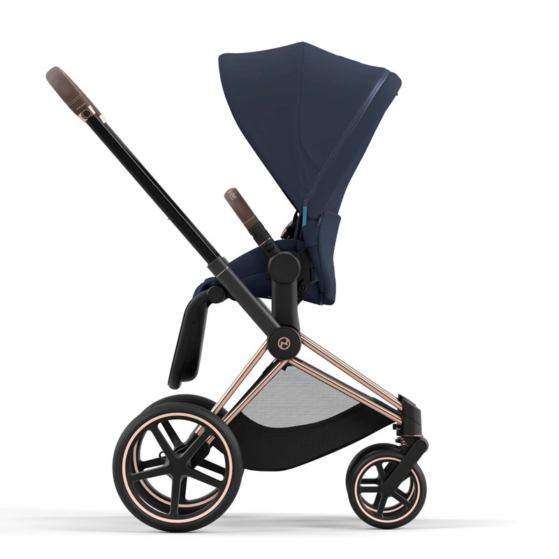 Коляска прогулочная, шасси Cybex Priam-4-mix-р, DarkNavy СР4-Р-RoseGold-DarkNavy