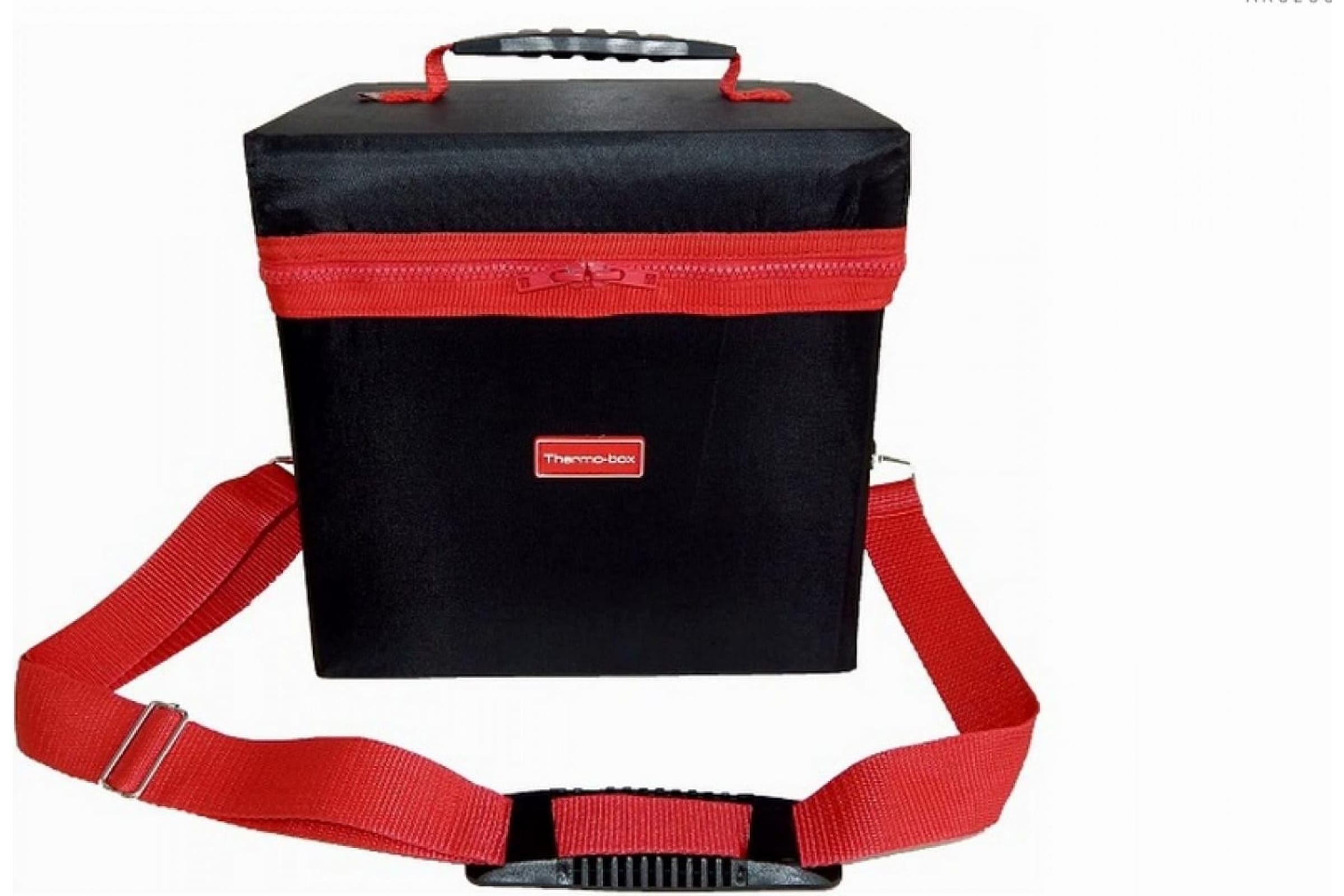 Термосумка Thermo-box (Термо-бокс). Размер L. Цвет: черный с красной окантовкой.