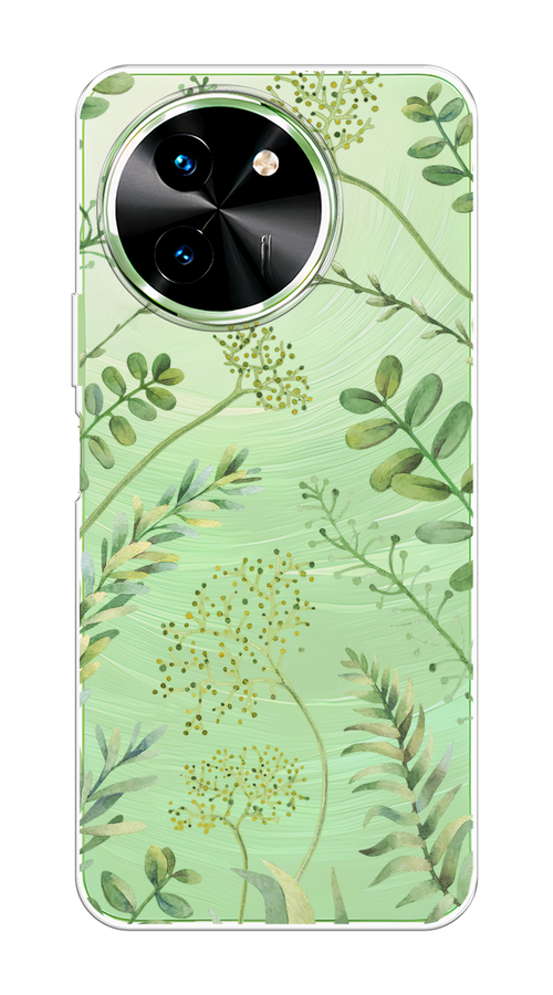 

Чехол на Vivo T3x/Y38 5G "Green Leaves", Зеленый;прозрачный, 2610750-1